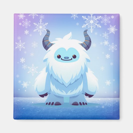 Aimant Noël mignon/yeti d'hiver (Devant)