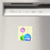 Aimant Noël moderne coloré rose et bleu (In Situ (Lave-vaisselle))