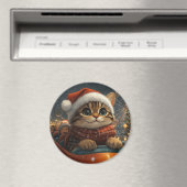 Aimant Noël Montagnes Russes Chat Bengal (In Situ (Lave-vaisselle))