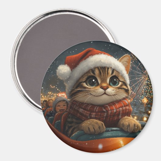 Aimant Noël Montagnes Russes Chat Bengal (Recto/Verso)