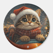 Aimant Noël Montagnes Russes Chat Bengal (Devant)