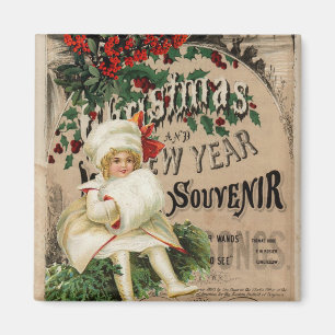 Aimant Noël Nouvel An Souvenir Ephemera Poster