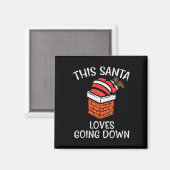 Aimant Noël Père Noël aime descendre Chimney Fun Noël (Recto/Verso)