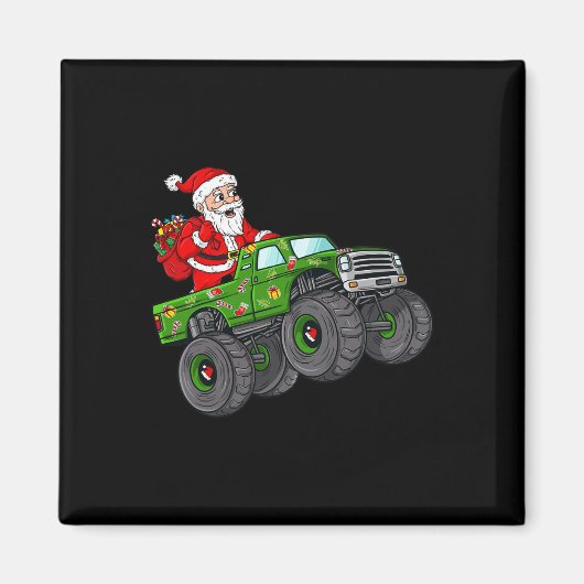 Aimant Noël Père Noël équitation dans Monster Truck Boys (Devant)