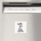 Aimant Noël Père Noël Moose assis avec des cadeaux Conçu (In Situ (Lave-vaisselle))