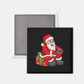 Aimant Noël Père Noël Vidéo Gamer Contrôleur Garçons (Recto/Verso)