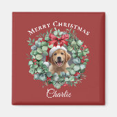 Aimant Noël personnalisé pour animaux de compagnie avec c (Devant)