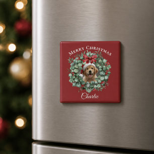 Aimant Noël personnalisé pour animaux de compagnie avec c