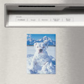 Aimant Noël Pitbull Chien Snowman (In Situ (Lave-vaisselle))