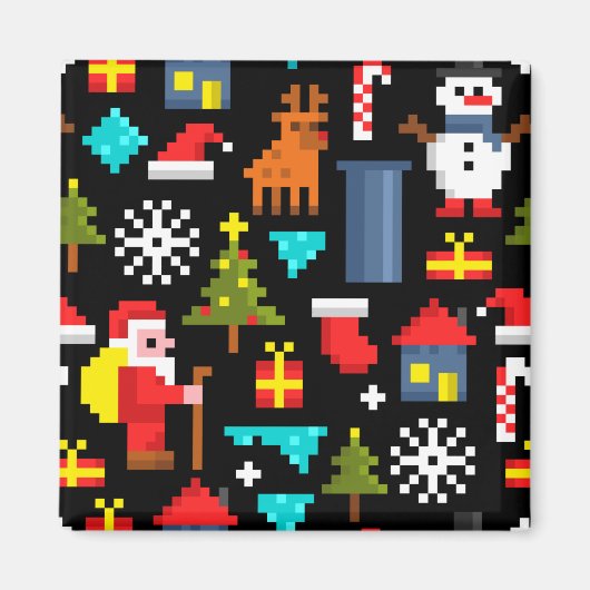 Aimant Noël Pixel (Devant)