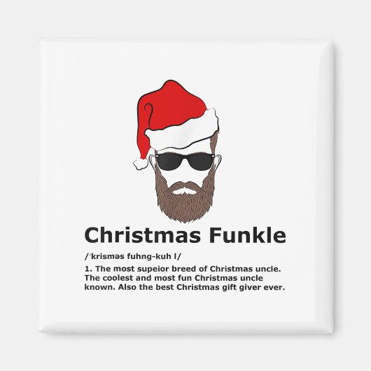 Aimant Noel Porté Funkle Funny Uncle Définition (Devant)