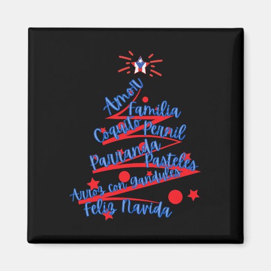 Aimant Noël portoricain Feliz Navidad (Devant)