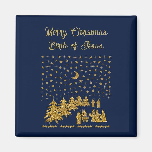 Aimant Noël religieux, Naissance de Jésus (Devant)