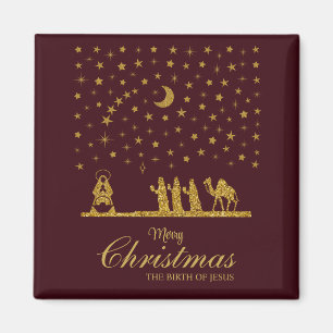 Aimant Noël religieux, Naissance de Jésus, Trois Roi