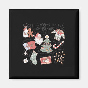 Aimant Noël rétro Santa Claus Cookie Noël laid