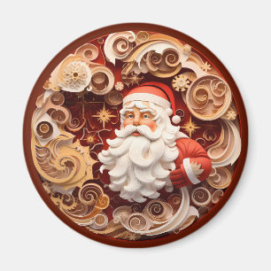 Aimant Noel rouille Brown Père Noël 3d Bois