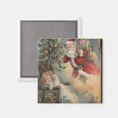 Aimant Noël SalutationPère Noël avec arbre et cadeaux (Recto/Verso)