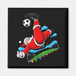 Aimant Noël Santa Football Bicyclette Coup de pied Xmas S