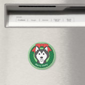 Aimant Noël sibérien Husky (In Situ (Lave-vaisselle))
