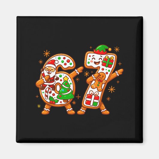 Aimant Noël Six Sept Dabbing Cool Meme 67 Xmas Dab (Devant)