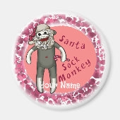 Aimant Noël Sock Monkey Père Noël (Devant)
