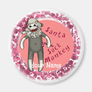 Aimant Noël Sock Monkey Père Noël