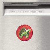 Aimant Noël Tortue Sur Rouge (In Situ (Lave-vaisselle))