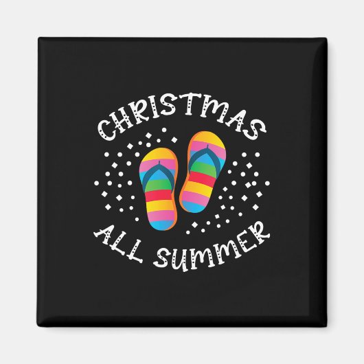 Aimant Noël tout été Père Noël Beach Flip Flops été (Devant)