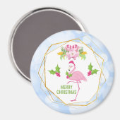 Aimant Noël tropical Flamant rose rose (Recto/Verso)
