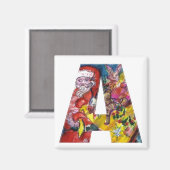 AIMANT NOËL UNE LETTRE / PÈRE NOËL AVEC CADEAUX MONOGRAMM (Recto/Verso)