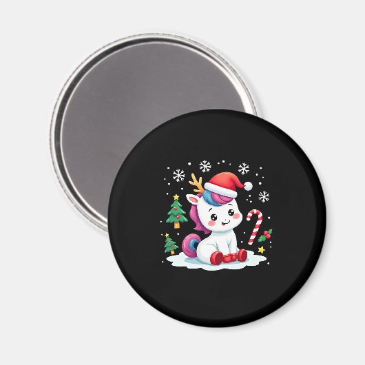 Aimant Noël Unicorne mignonne Magique Noël Toddler Girls (Recto/Verso)