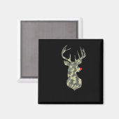 Aimant Noël Vacances Rudolf Reindeer Red Nose camu (Recto/Verso)