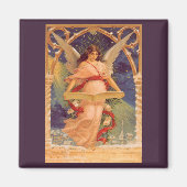 Aimant Noël Vintage, Ange Victorien Lecture Bible (Devant)