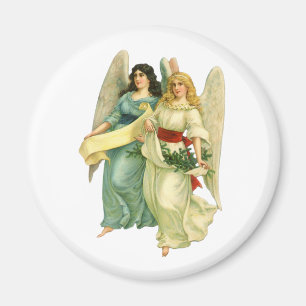 Aimant Noël vintage, anges victoriens angéliques