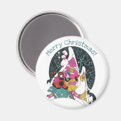 Aimant Noël Vintage, Fancy Victorian Town People (Recto/Verso)