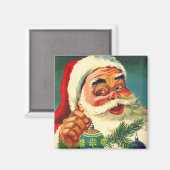 Aimant Noël Vintage, Jolly Retro 50's Père Noël (Recto/Verso)
