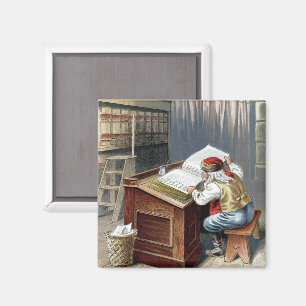 Aimant Noël vintage, Saint Nicolas méchant ou gentil