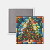 Aimant Noël vitrail festif (Recto/Verso)
