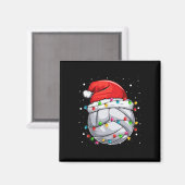 Aimant Noël Volley-ball Noël Père Noël Sports Casquette B (Recto/Verso)
