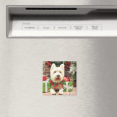 Aimant Noël - Westie - Lucky (In Situ (Lave-vaisselle))