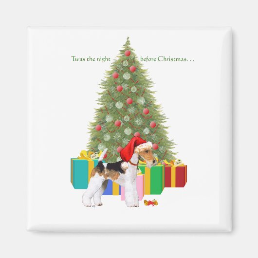 Aimant Noël Wire Fox Terrier (Devant)