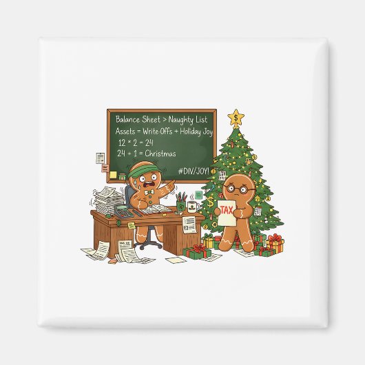 Aimant Noël Xmas Vibes Comptable Comptabilité Pain d'épic (Devant)