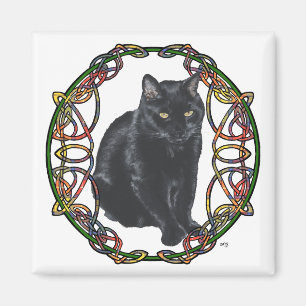 Aimant Nœud celtique Chat Noir