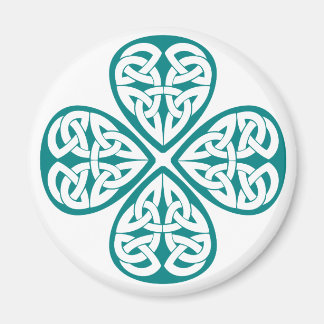Aimant Noeud Celtique Shamrock turquoise