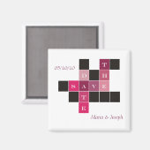 Aimant Noeud de mots croisés Puzzle Mariage Enregistrer l (Recto/Verso)