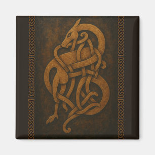 Aimant Nœud de serpent en vieux norrois avec bordure celt