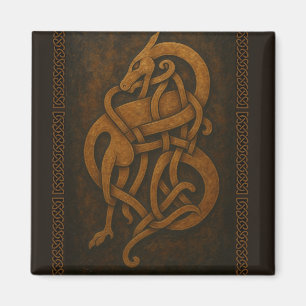 Aimant Nœud de serpent en vieux norrois avec bordure celt
