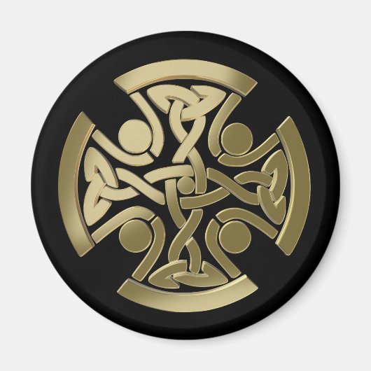 Aimant noeud d'or celtique (Devant)