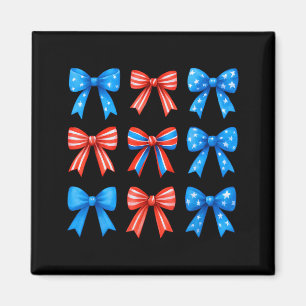 Aimant Nœuds Coquette Rouge Blanc Bleu Drapeau USA 4 juil