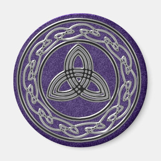 Aimant Noeuds de roue Celtique métallique argenté et Trin